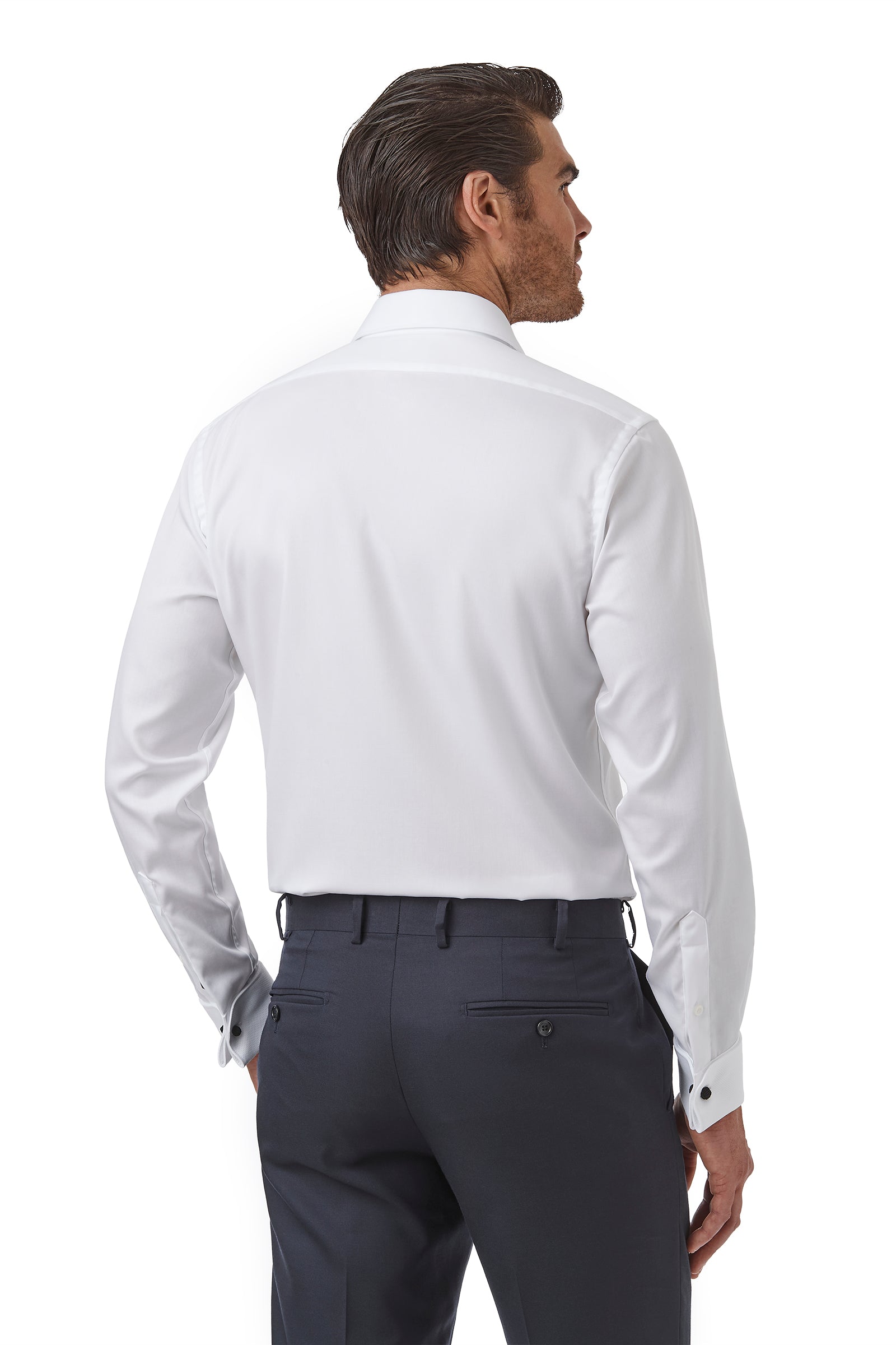 ESSEX SHIRT FGW014 Black Stud Shirt - White