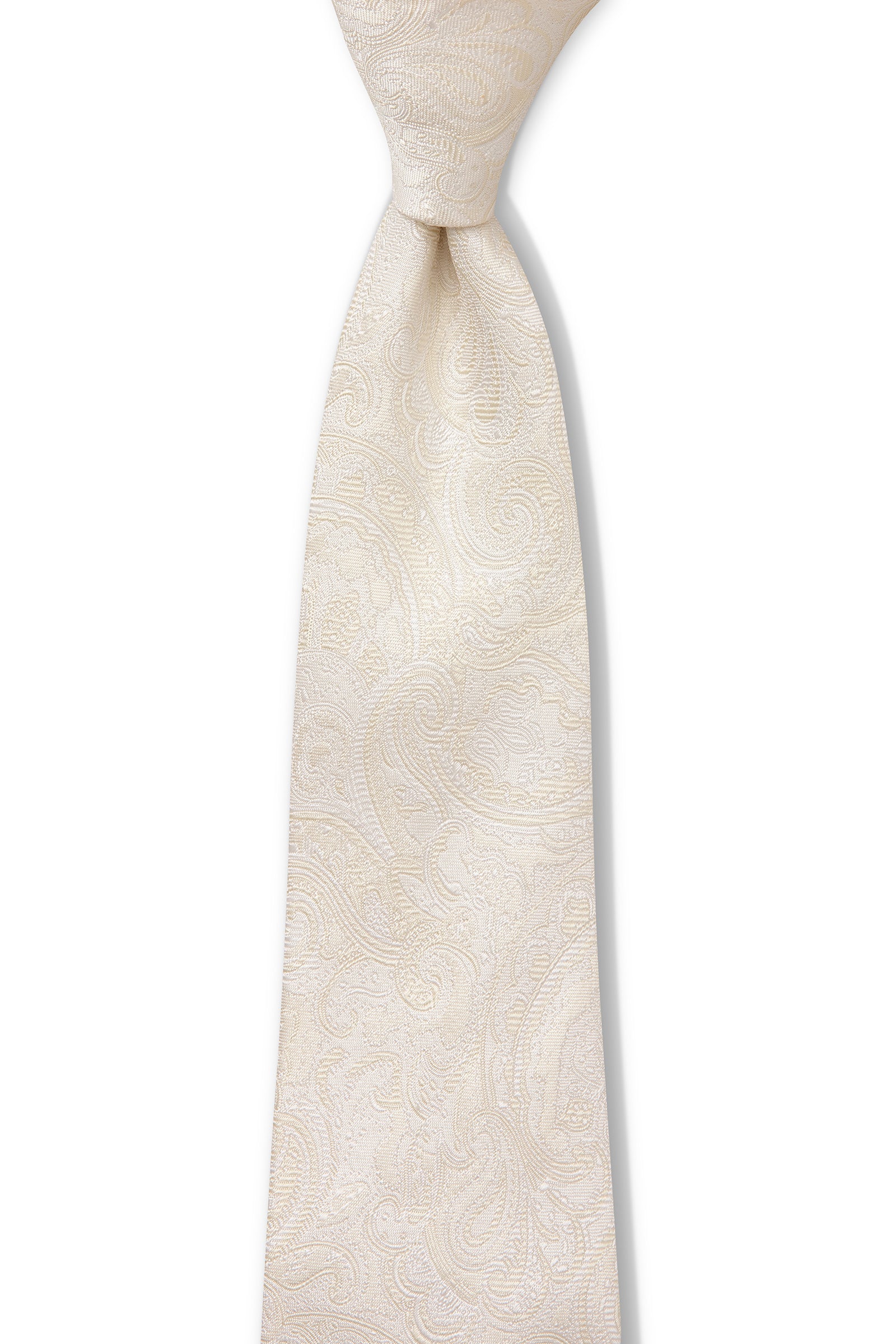 TONAL PAISLEY 7.5CM TIE - Ivory