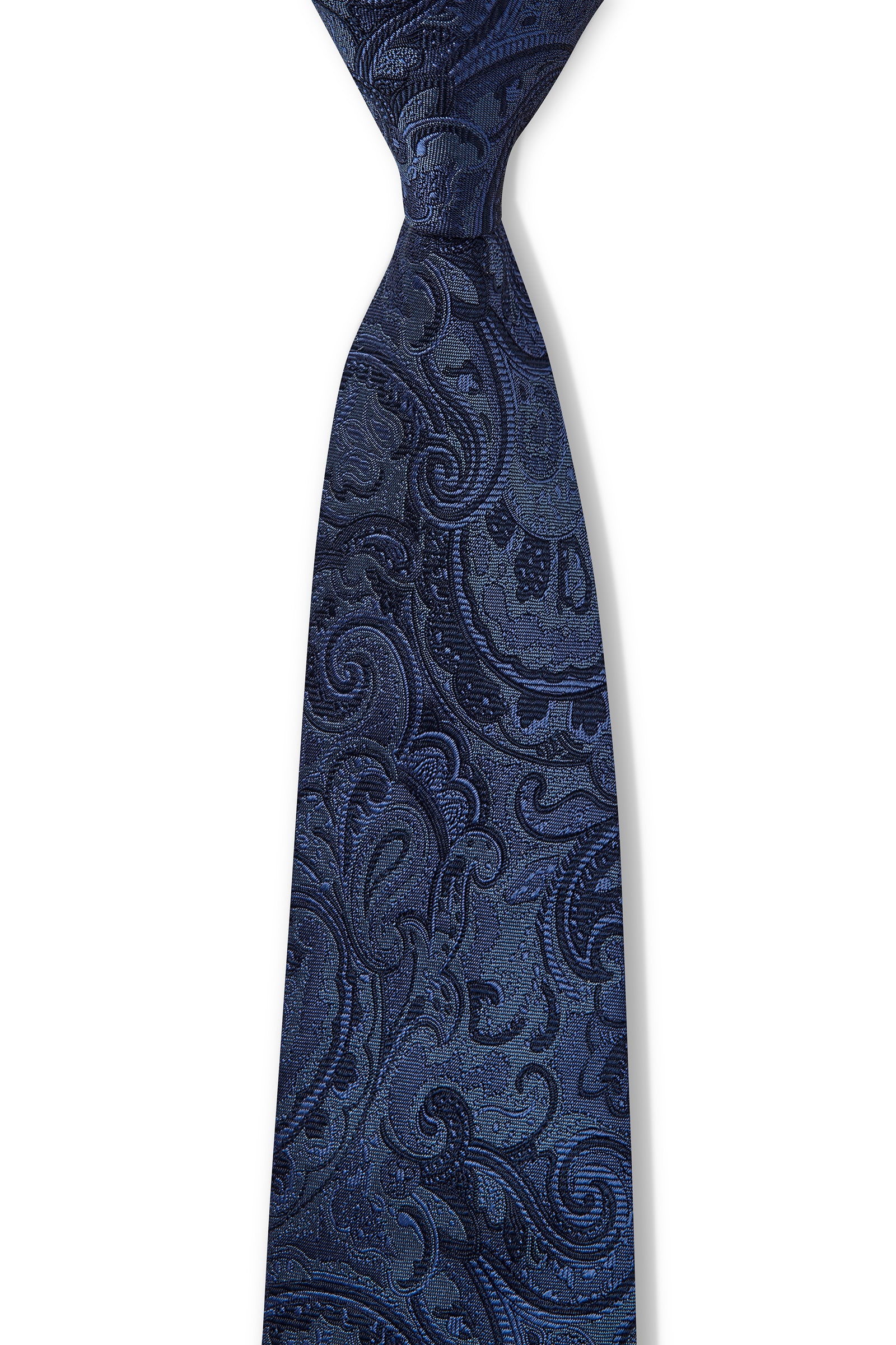 TONAL PAISLEY 7.5CM TIE - Navy