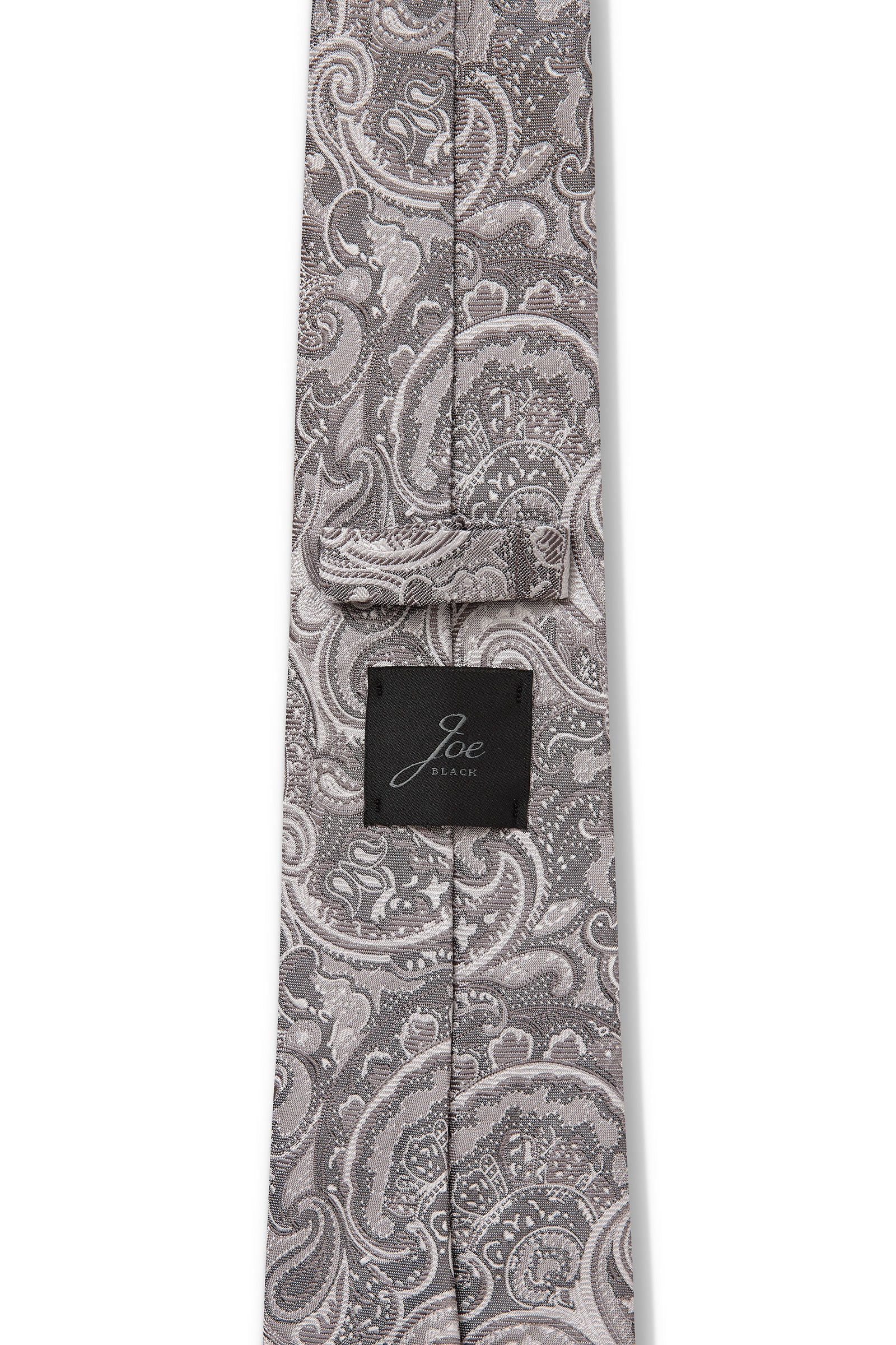 TONAL PAISLEY 7.5CM TIE - Silver