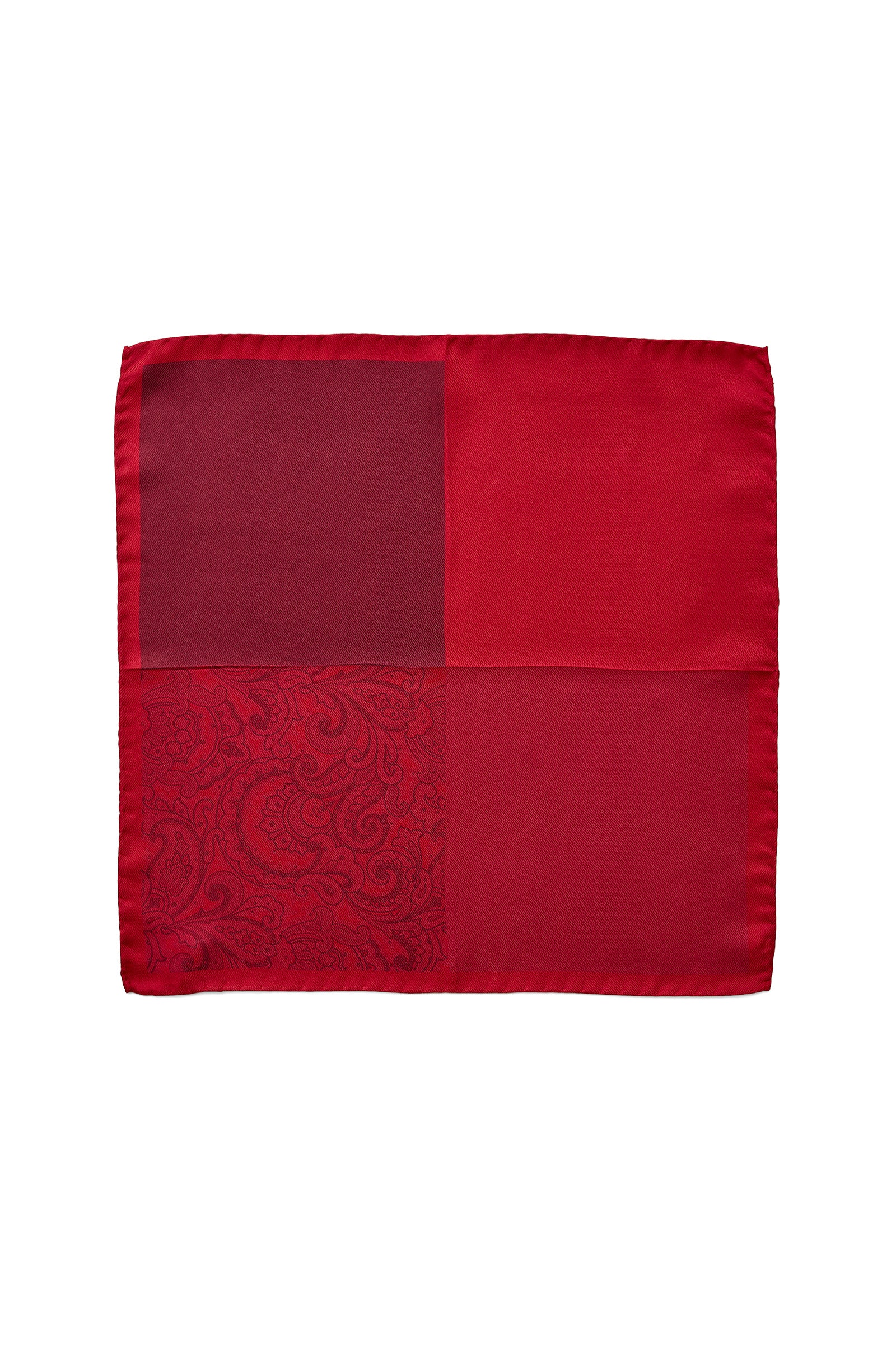 TONAL PAISLEY POCHETTE - Bordeaux