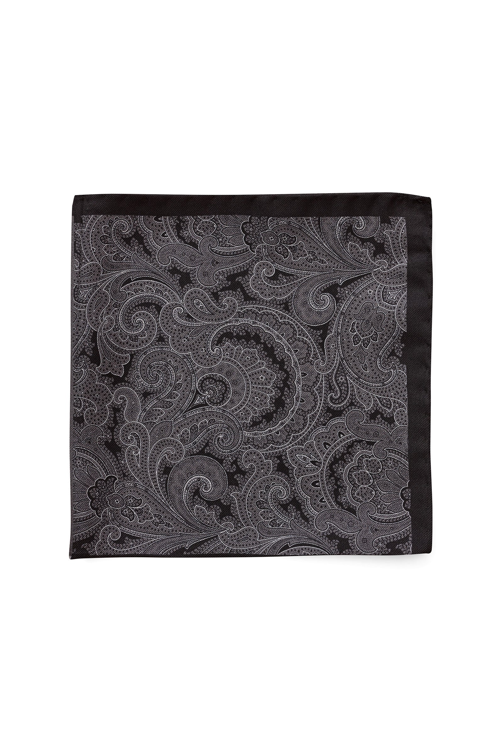 TONAL PAISLEY POCHETTE - CHARCOAL