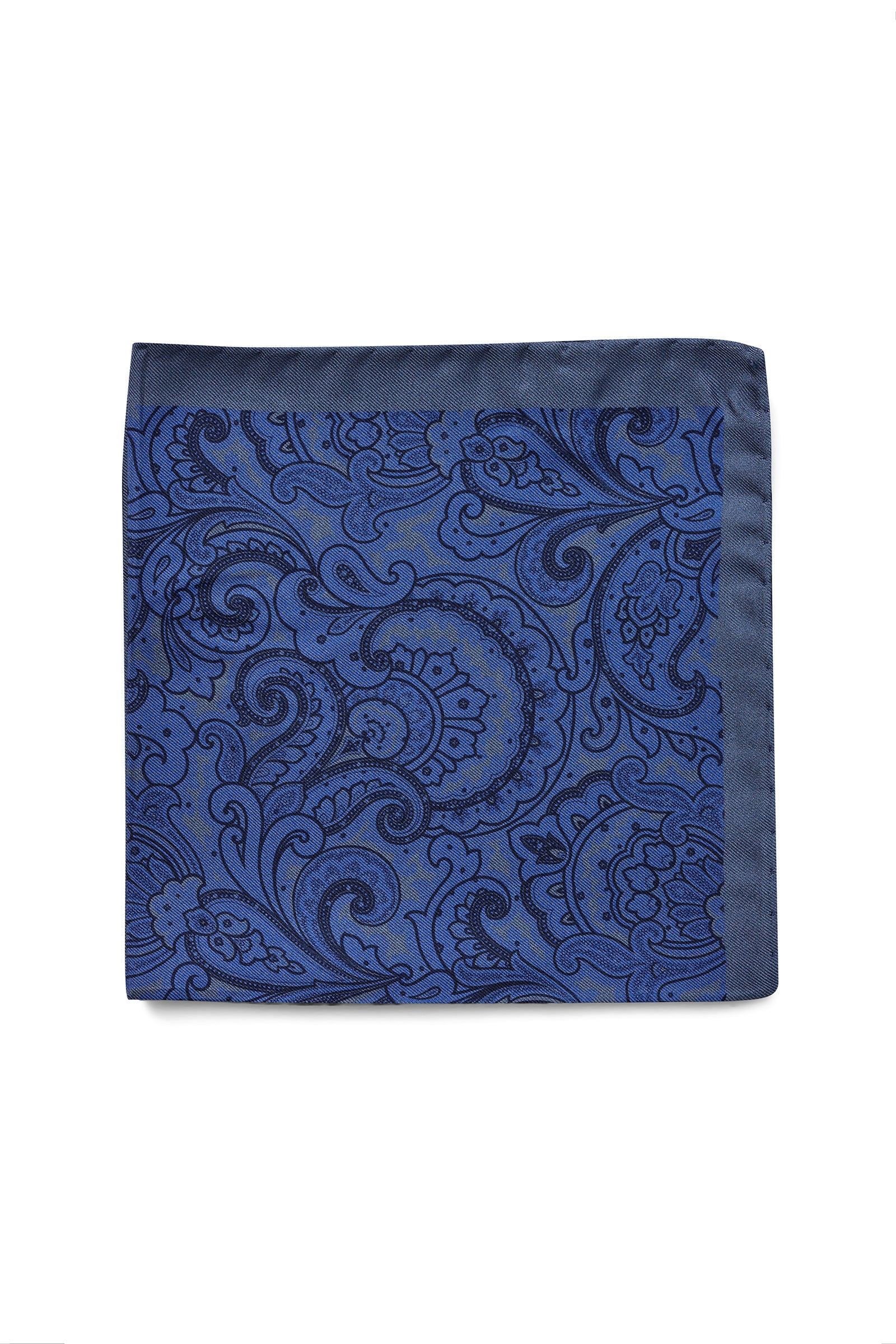 TONAL PAISLEY POCHETTE - NAVY