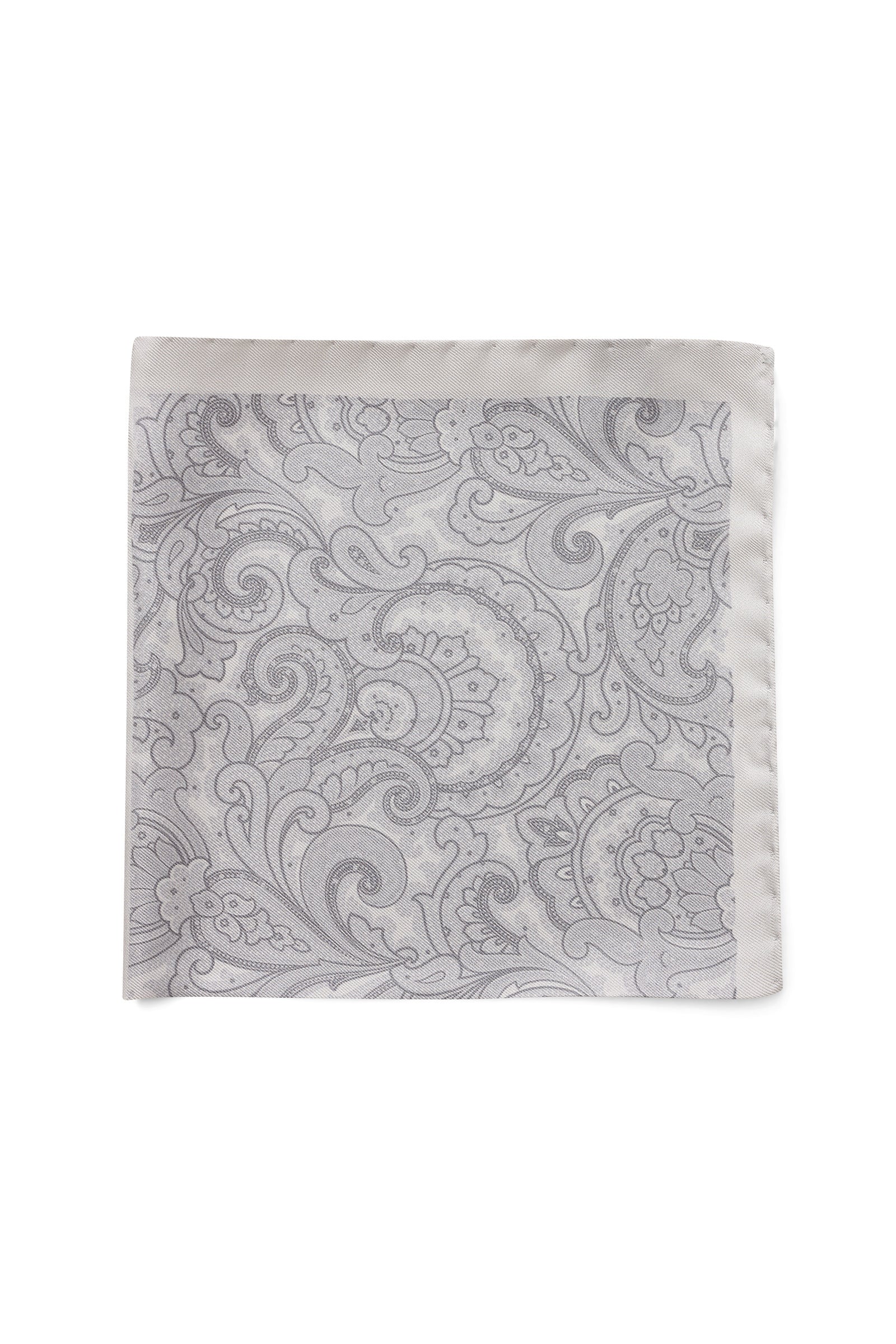 TONAL PAISLEY POCHETTE - SILVER