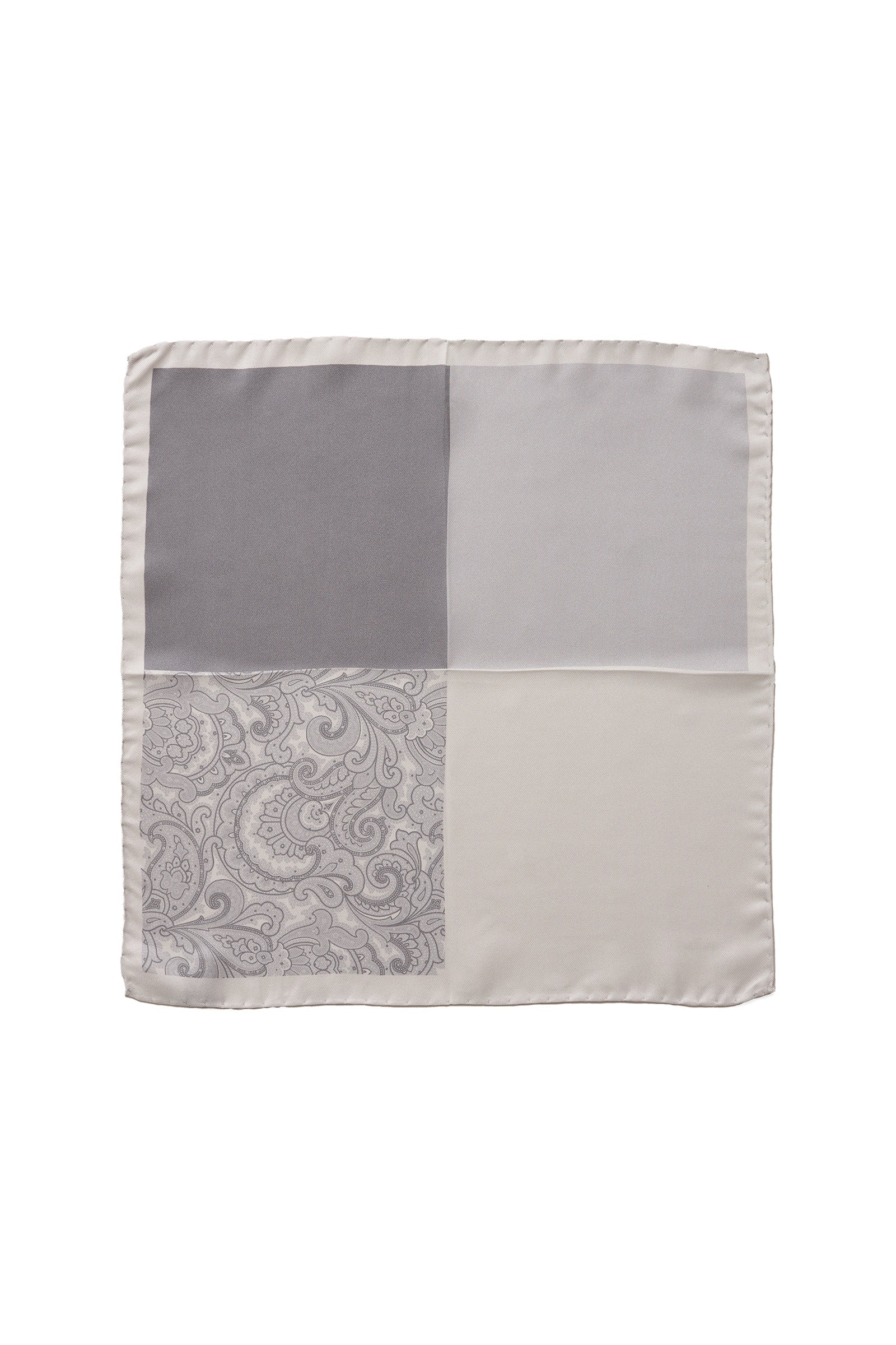 TONAL PAISLEY POCHETTE - SILVER