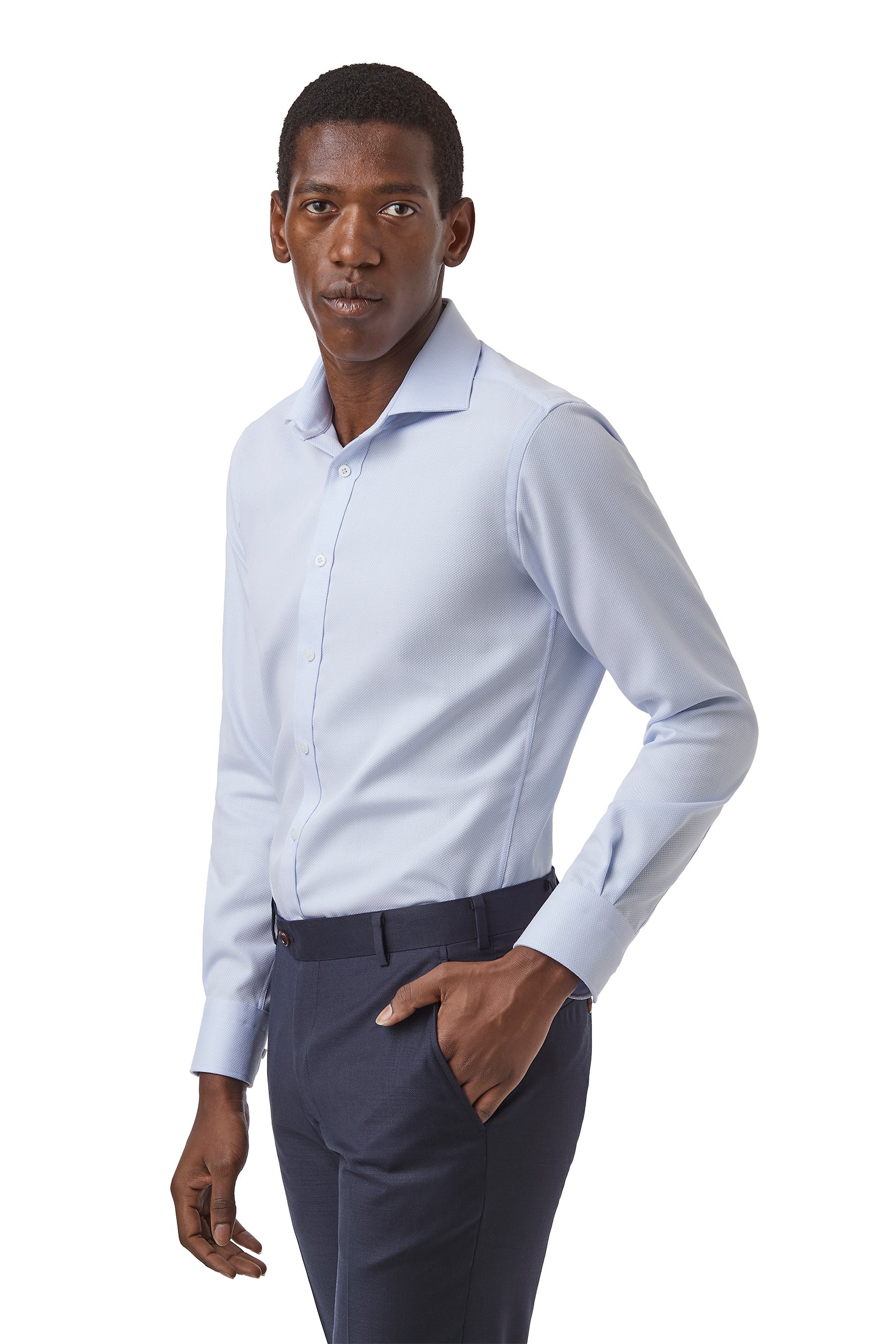 RATHDOWNE FGB019 Slim Shirt - Blue