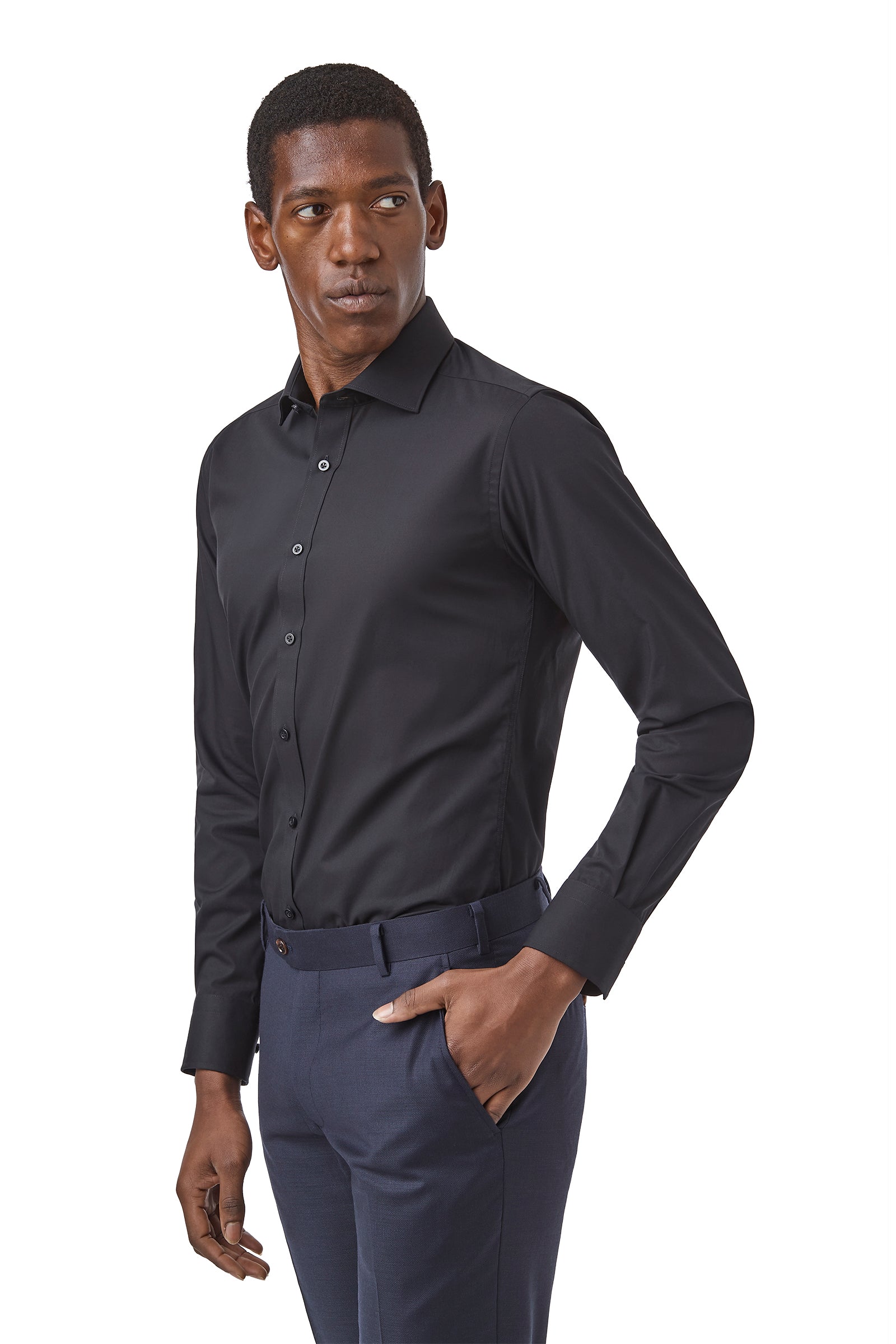RATHDOWNE FGC054 Slim Shirt - Black
