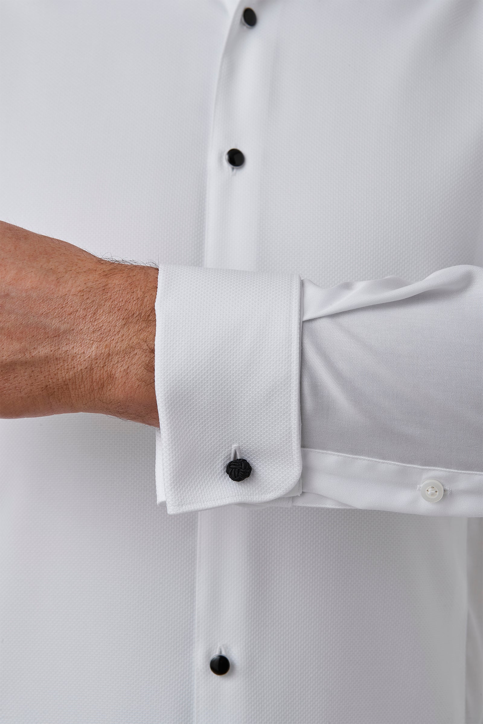 ESSEX SHIRT FGW014 Black Stud Shirt - White