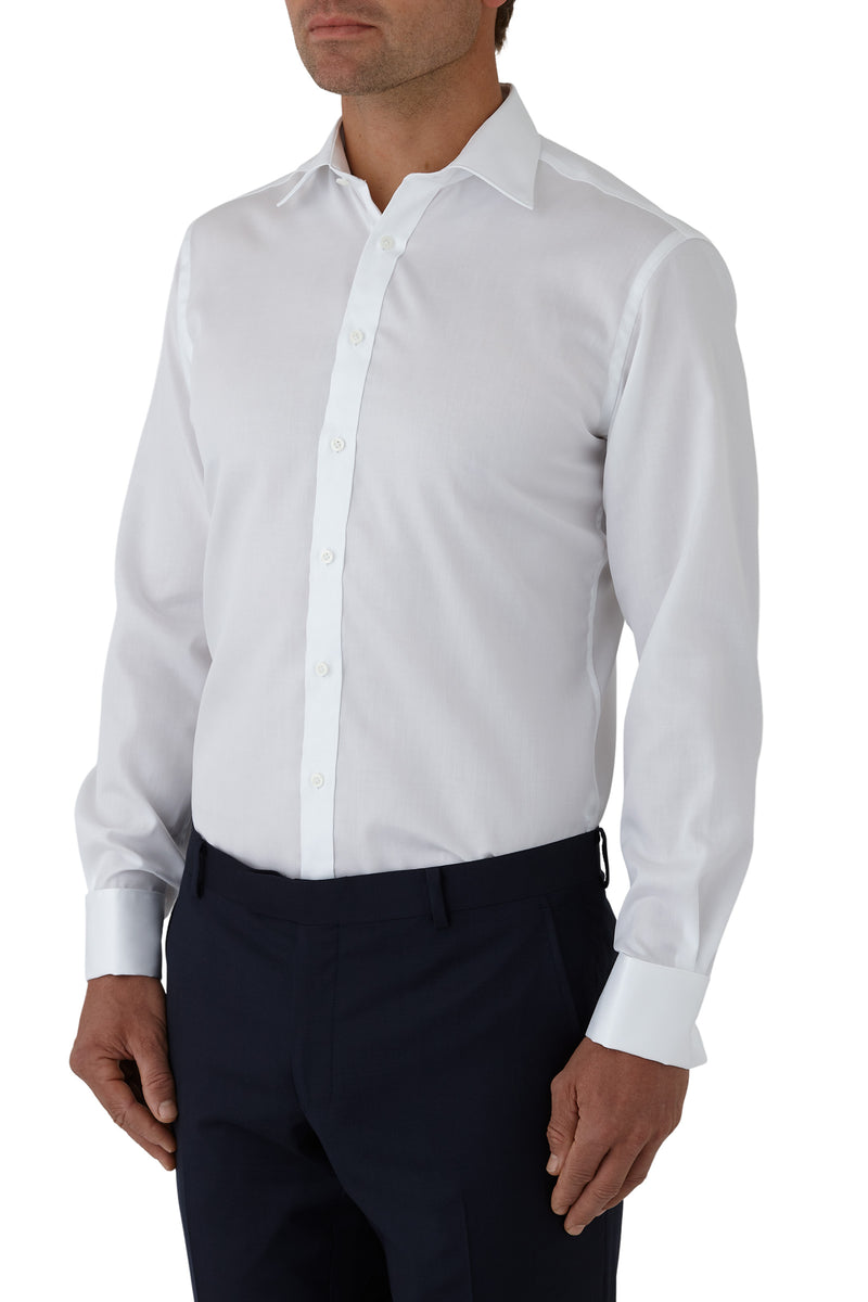 LEADER FGW014 French Cuff Shirt - White