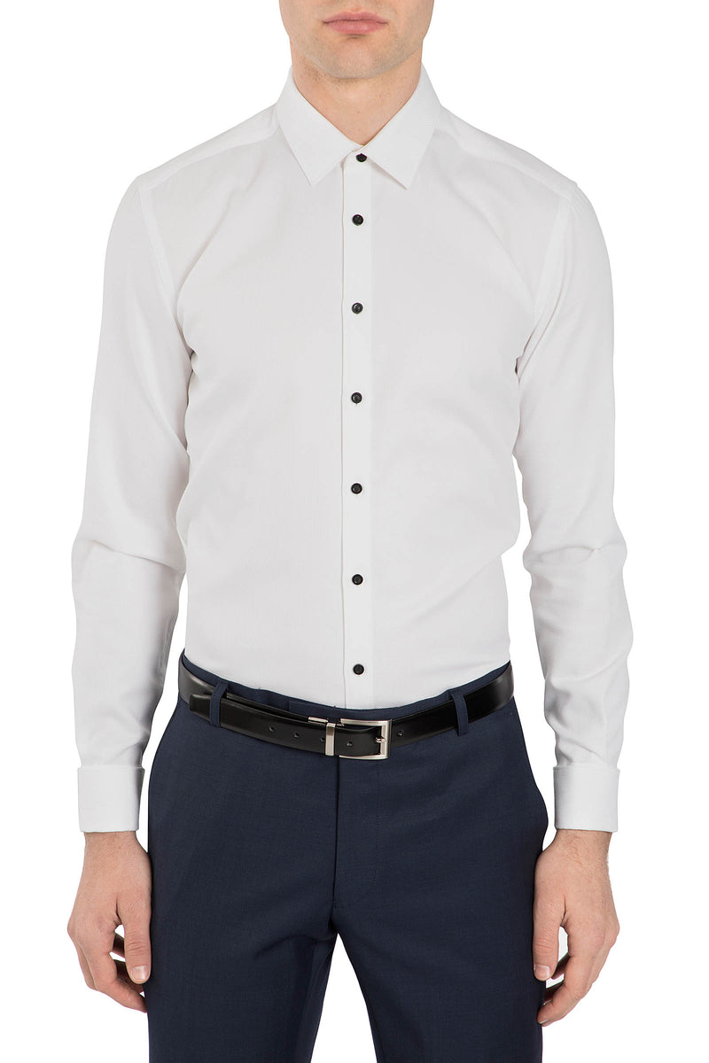 Gibson white shirt with black buttons